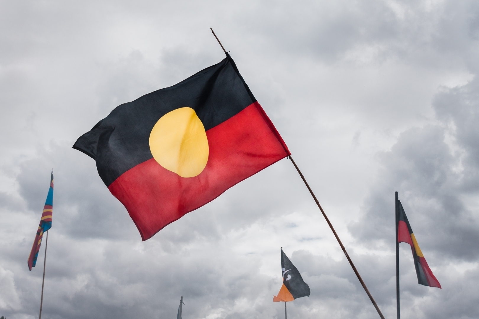 The Aboriginal flag flying